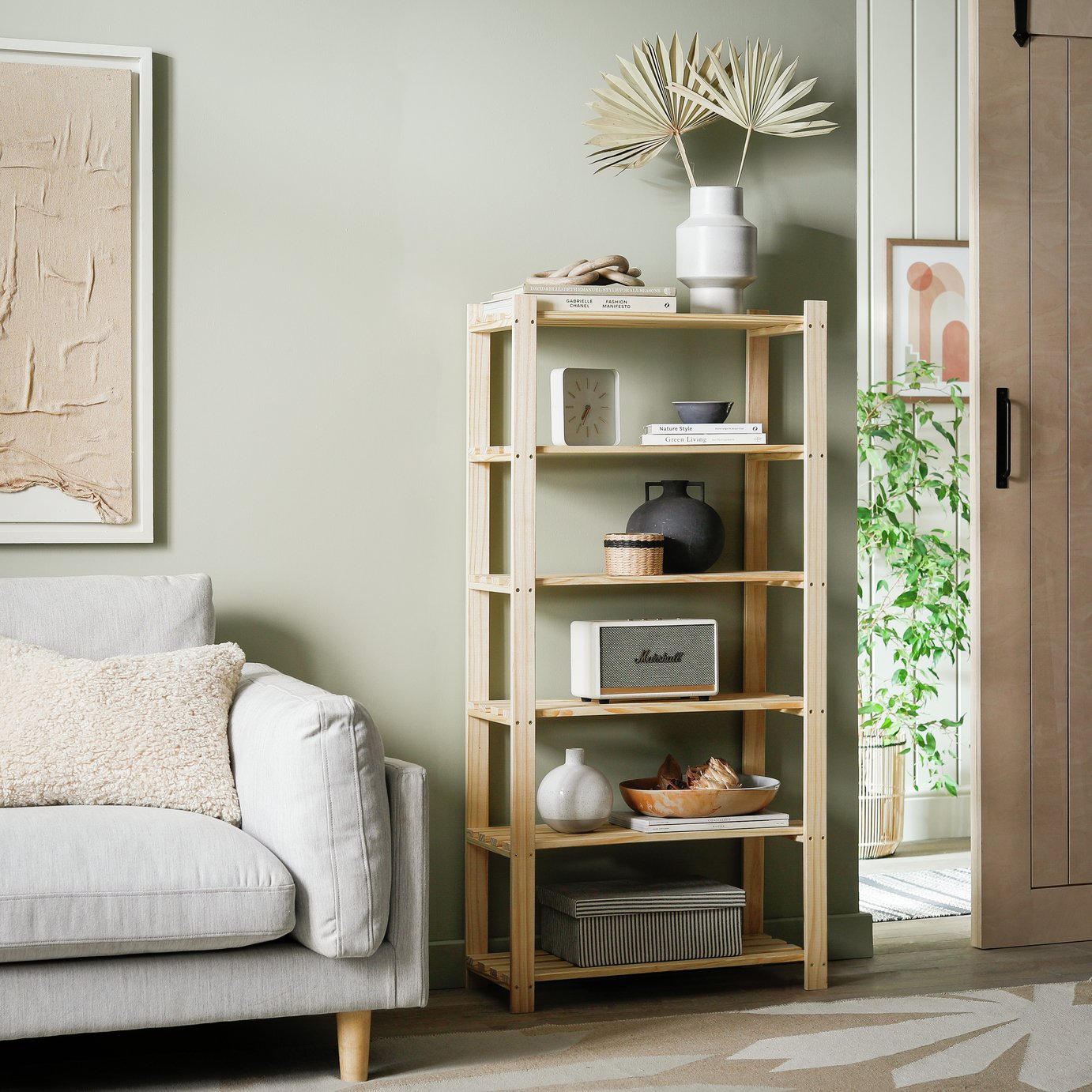 Argos Home Karee 6 Tier Shelving Unit - Natural