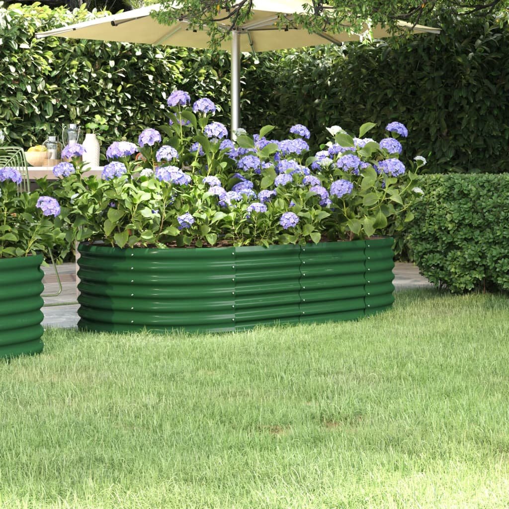 Walplus Galvanised Steel Raised Garden Bed - Green - 152 x 80 x 36 cm