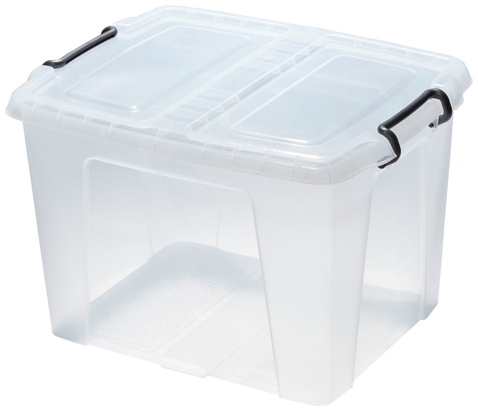 Strata Smart 2 x 40L Plastic Storage Boxes with Lid - Clear
