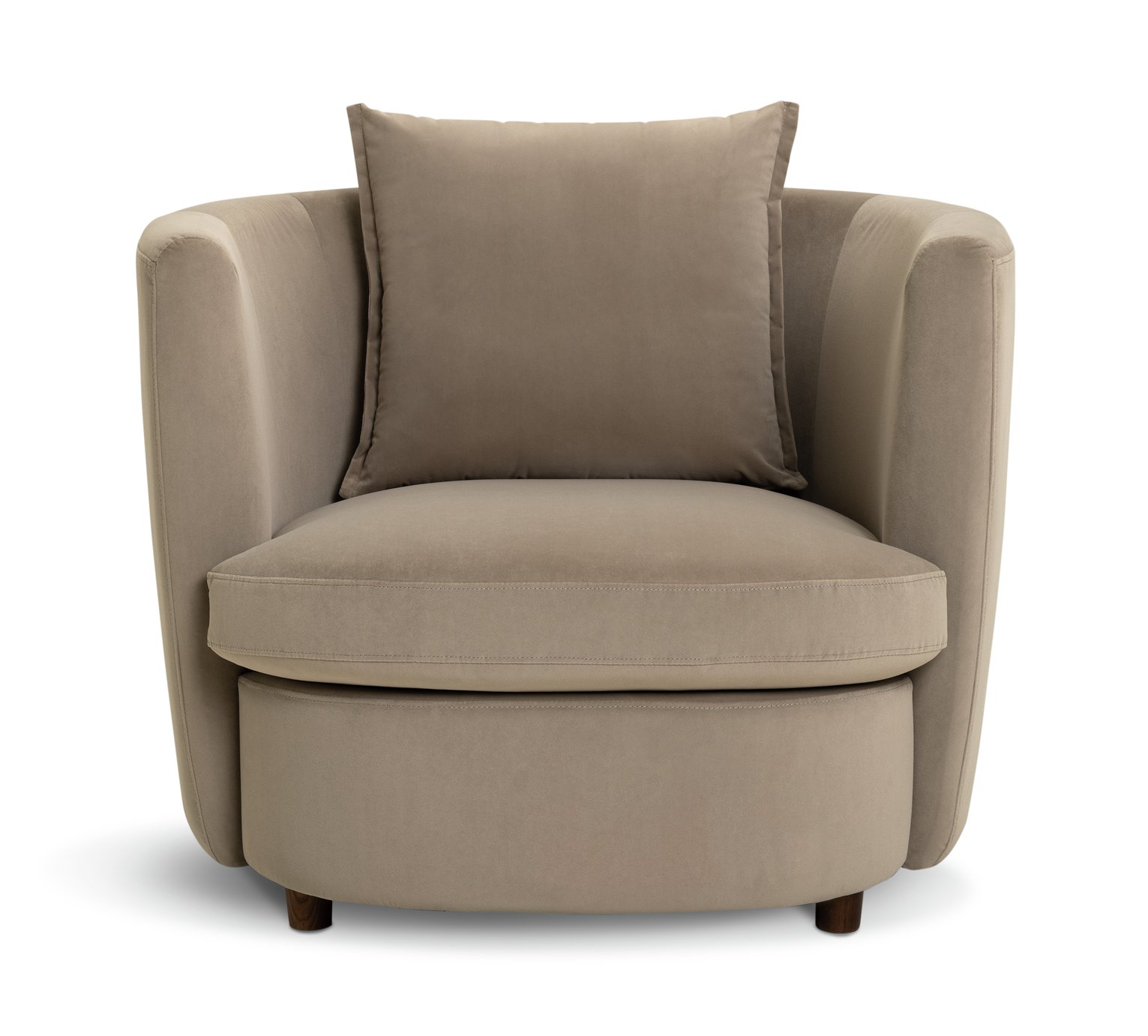 Habitat Virgil Velvet Cuddle Chair - Latte