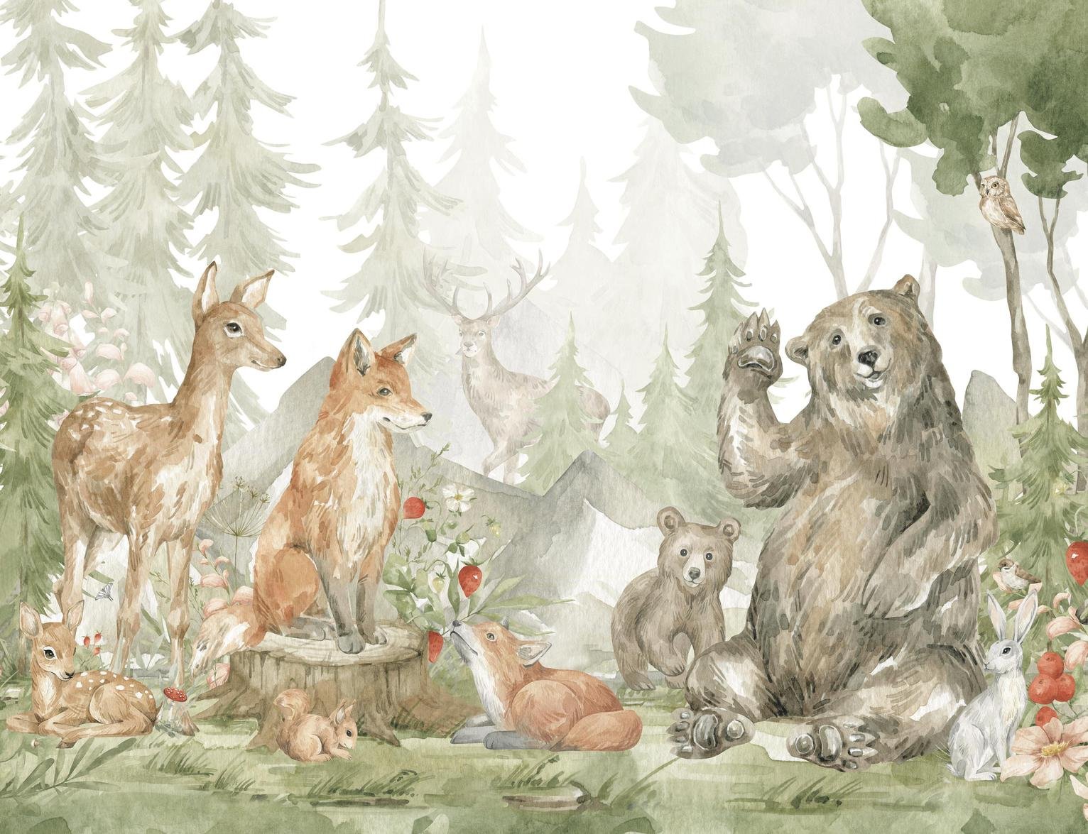Walltastic Forest Friends Kids Wall Mural
