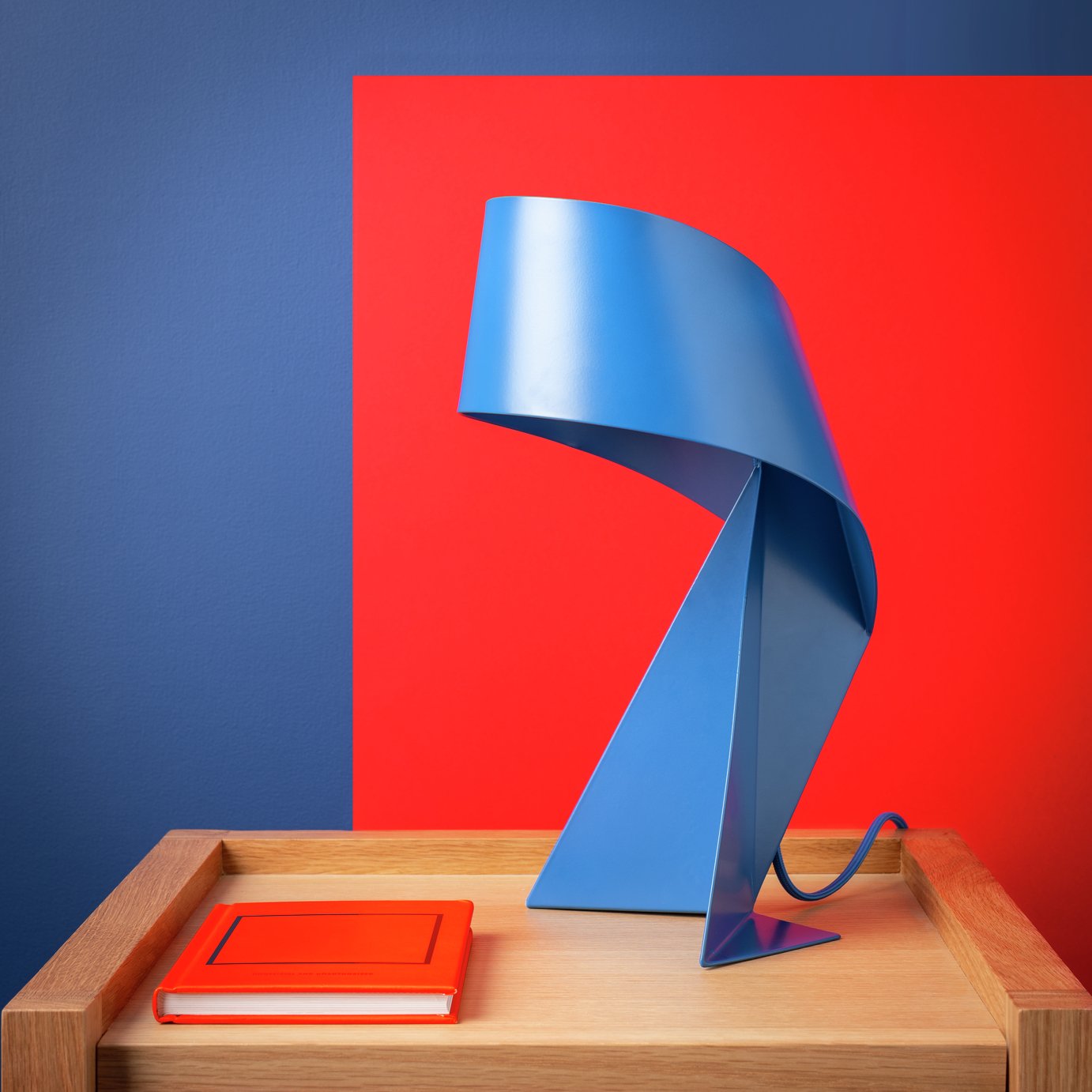 Habitat 60 Ribbon 36cm Metal Table Lamp - Blue