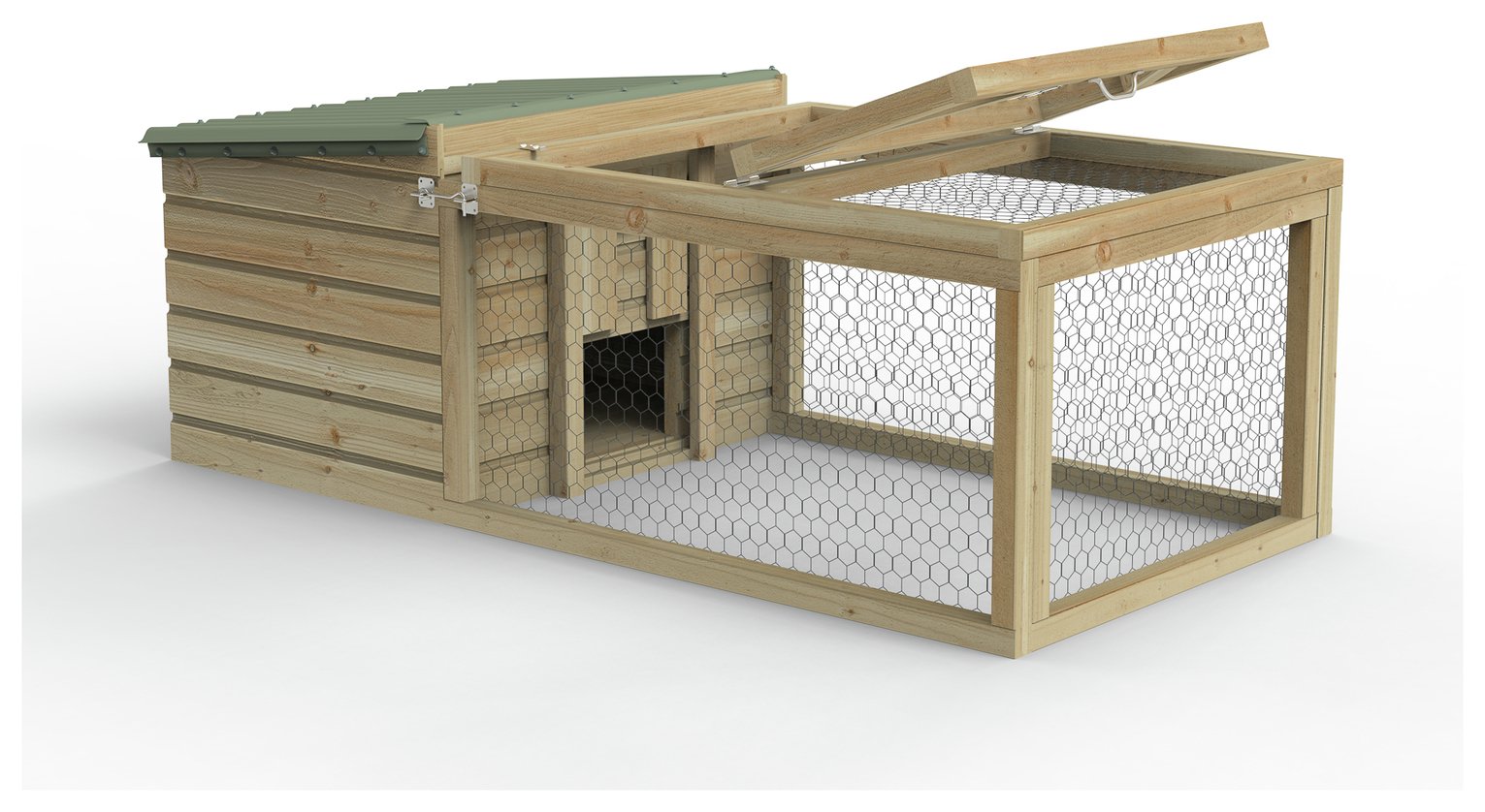 Forest Garden Wooden Chicken Coop with Run - Large
