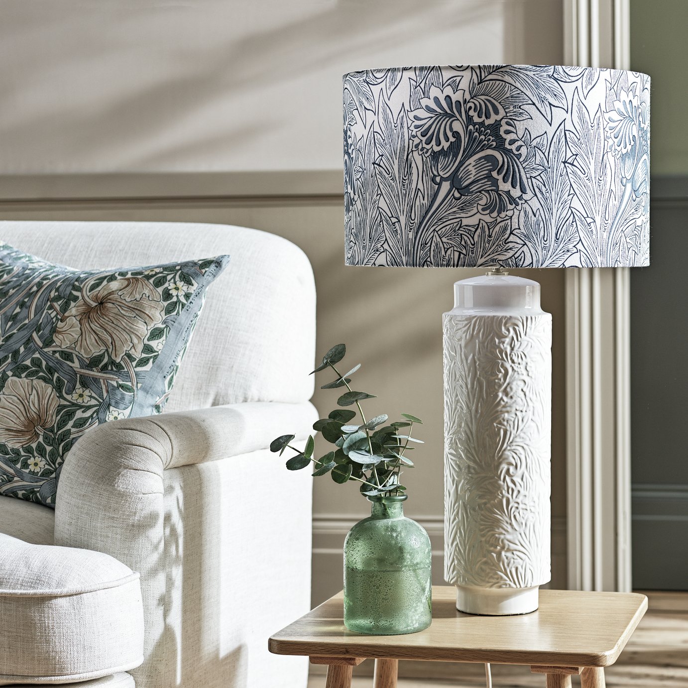 Habitat x Morris & Co. Tulip Toile Ceramic Lamp - Large