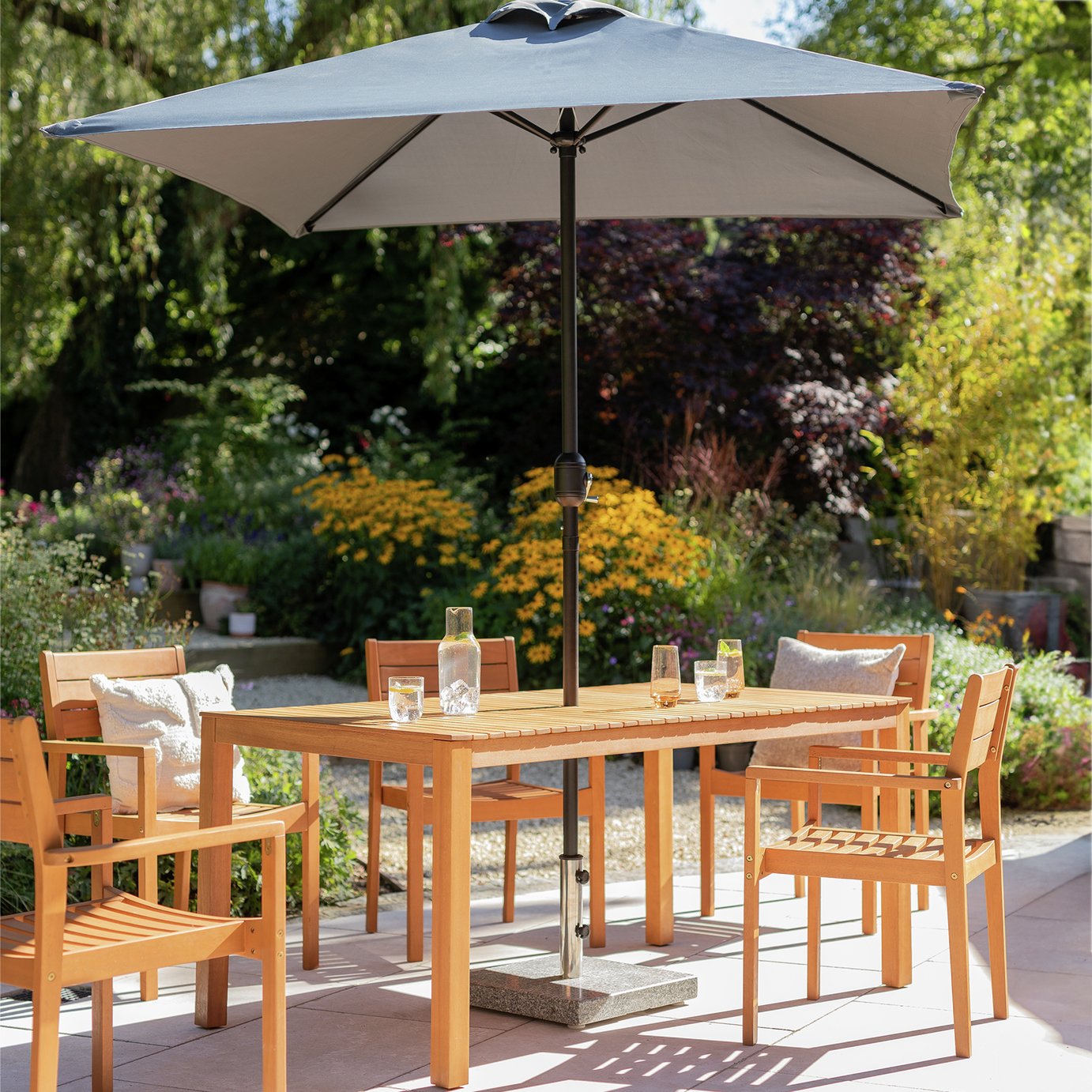 Habitat 2m  Square Garden Parasol - Grey