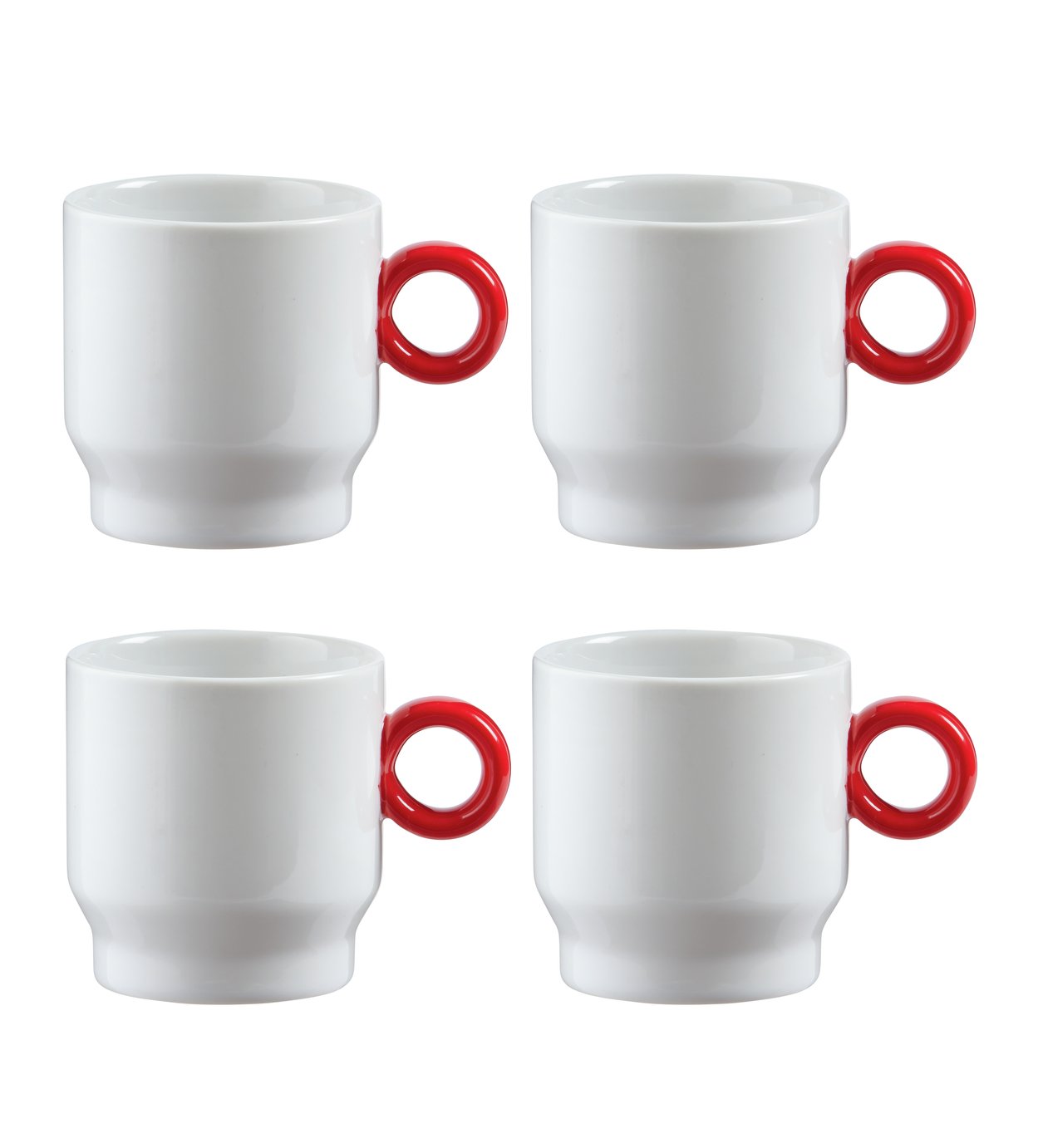 Designed by Sebastian Conran Set of 4 Coffee Cups - Red