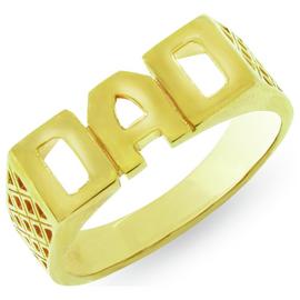 Revere Mens 9ct Gold Plated Sterling Silver 'Dad' Ring