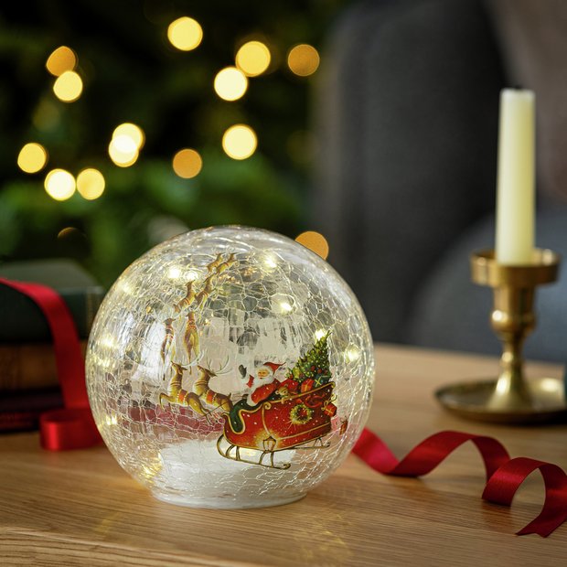 Buy Argos Home Light Up Santa Christmas Globe Christmas table and room decorations Argos