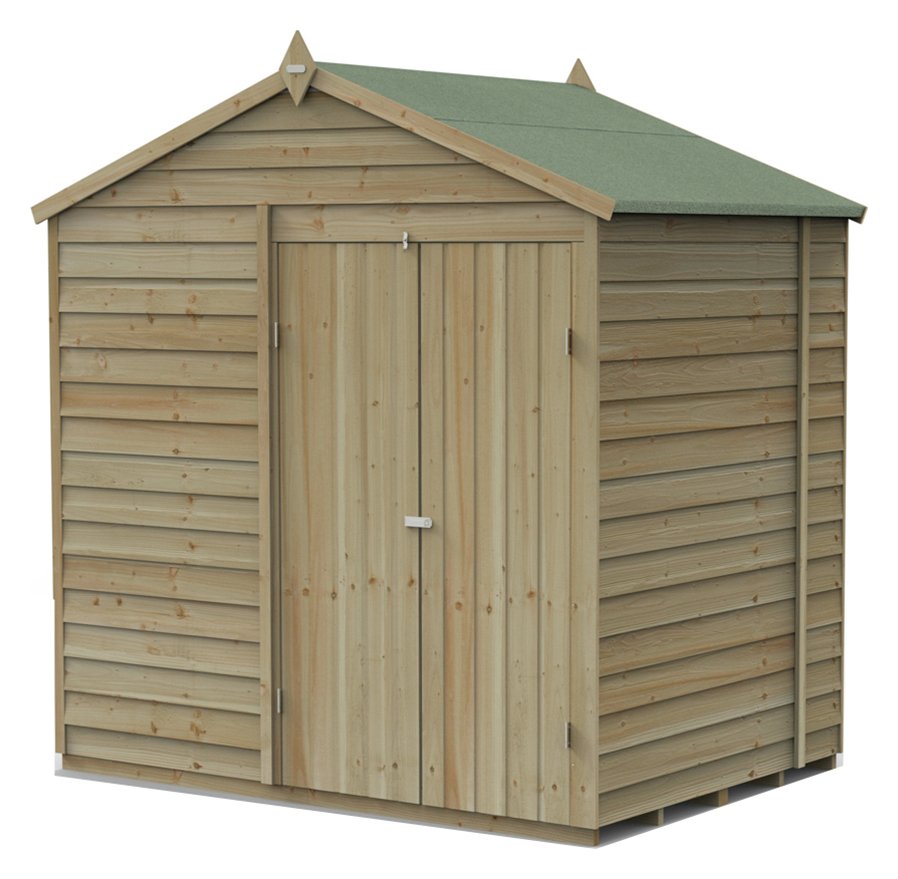Forest 4Life Overlap Windowless Apex Shed - 7 x 5ft