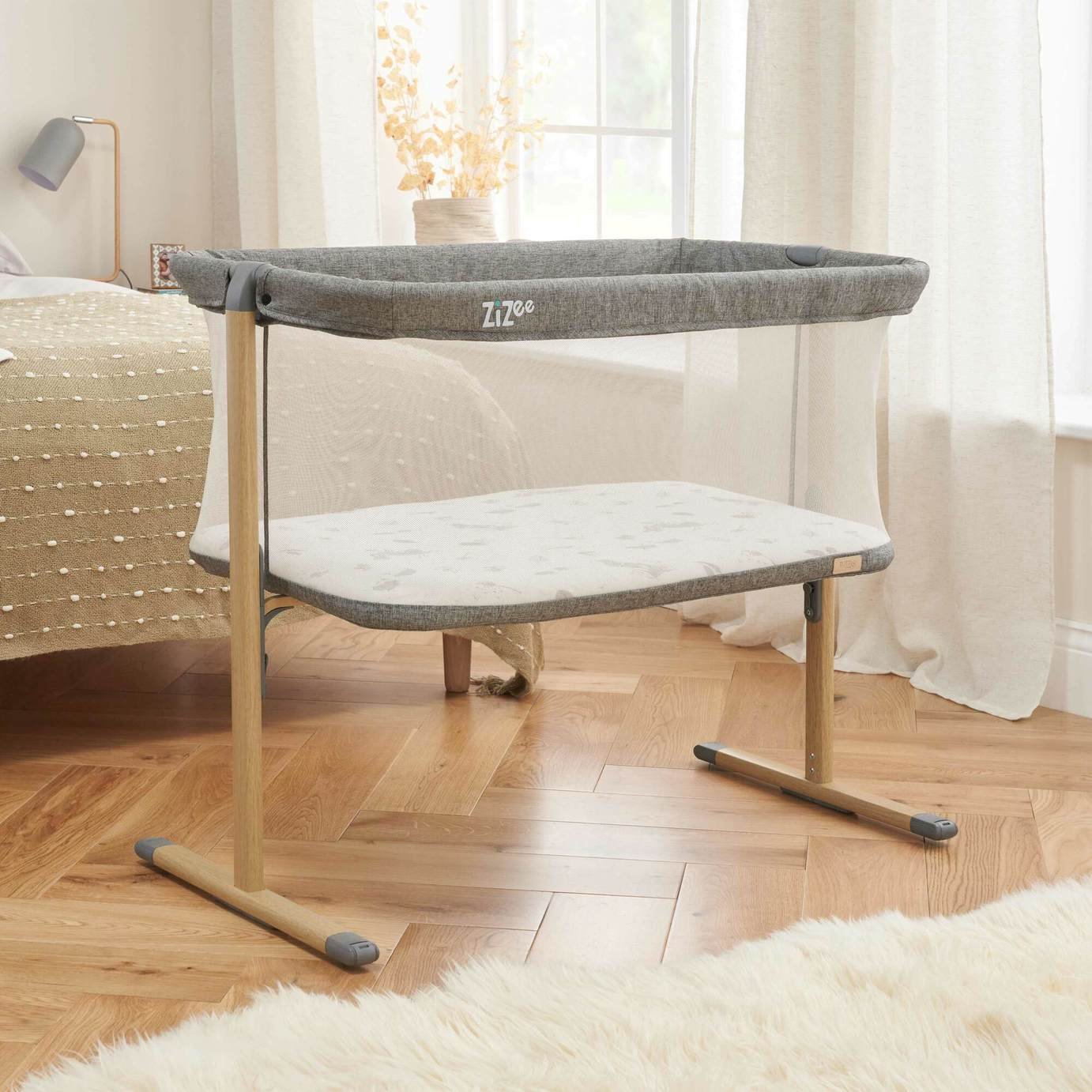 Tutti Bambini Zizee Essential Crib Oak Charcoal