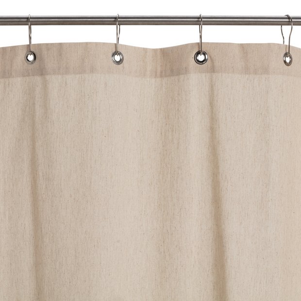 White linen shop shower curtain