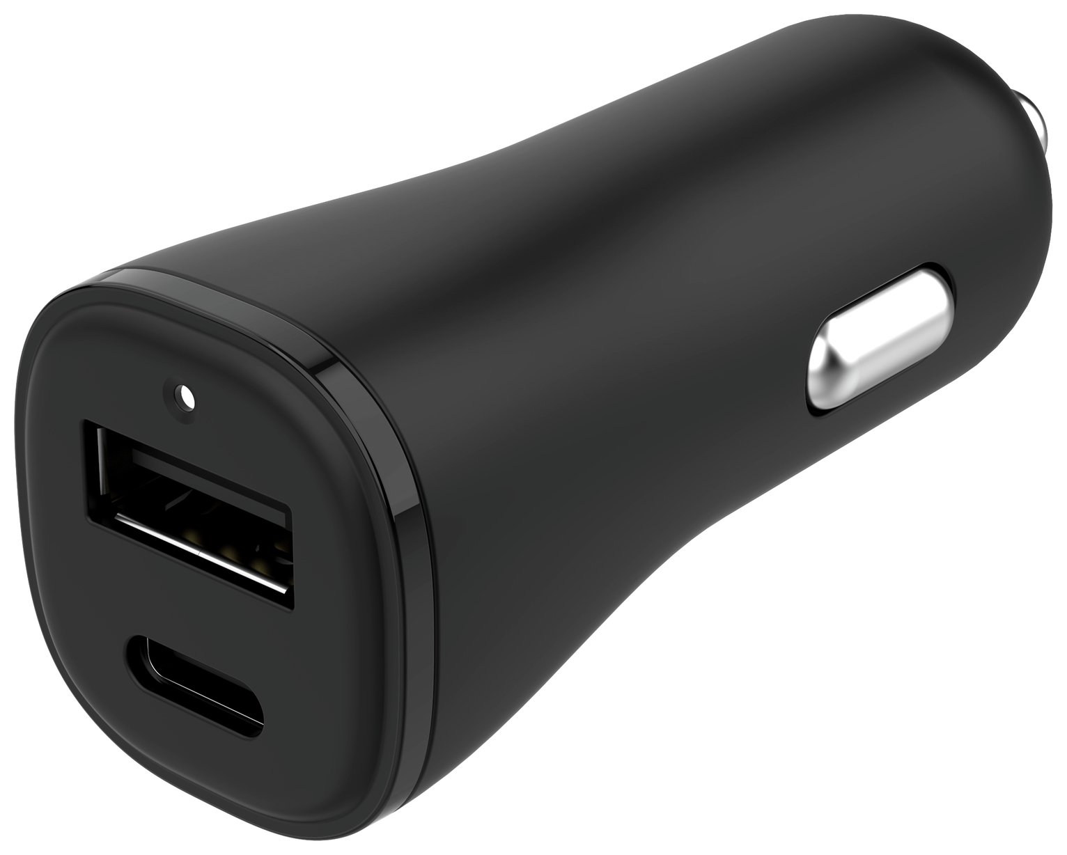 32W USB-A and USB-C Dual Port Car Charger - Black