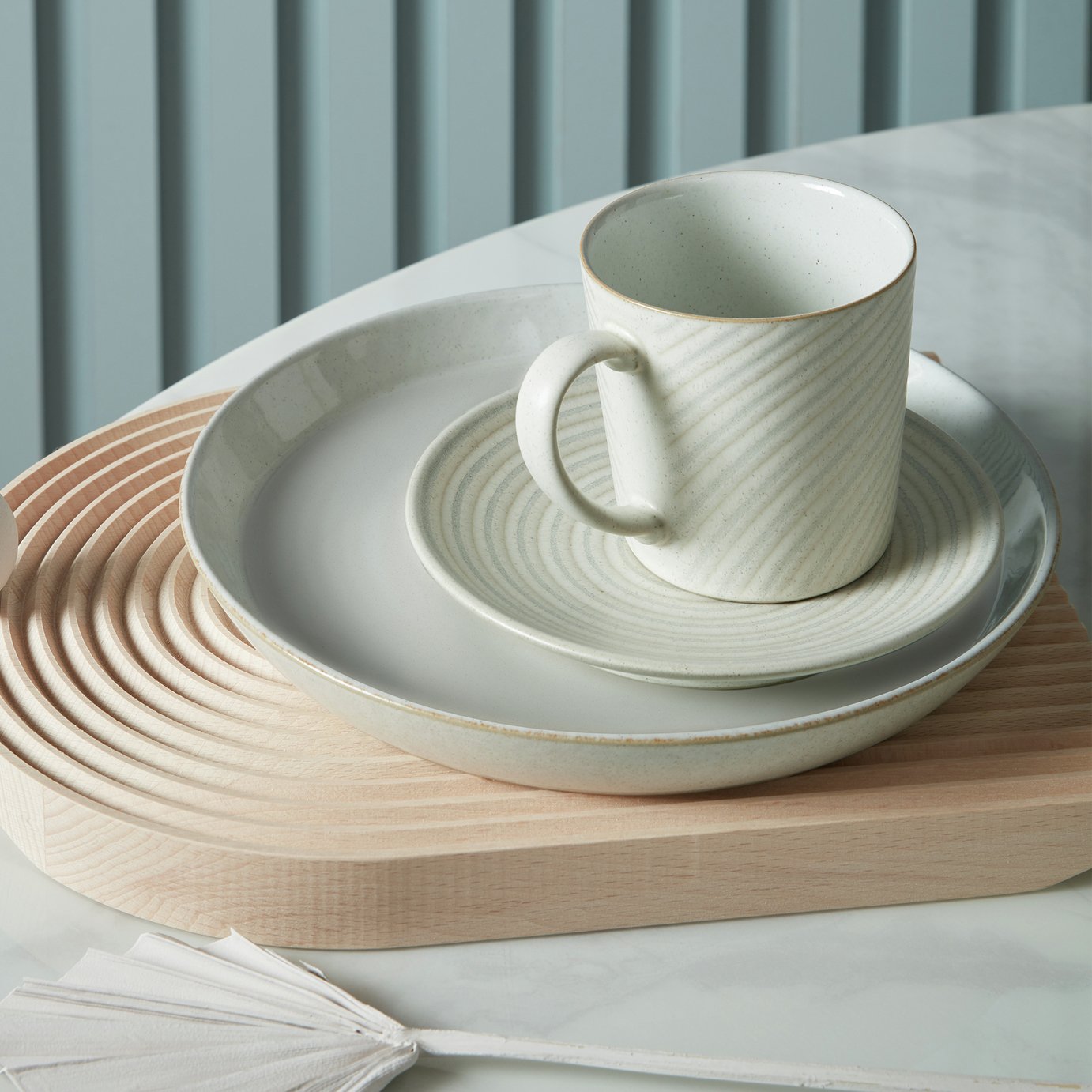 Denby Impression Set of 2 Stoneware Mugs - Cream