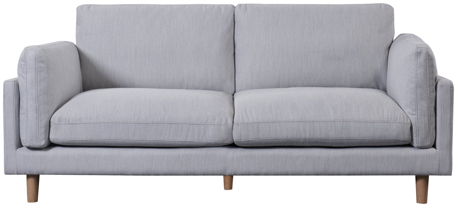Habitat Salome Fabric 3 Seater Sofa - Light Grey
