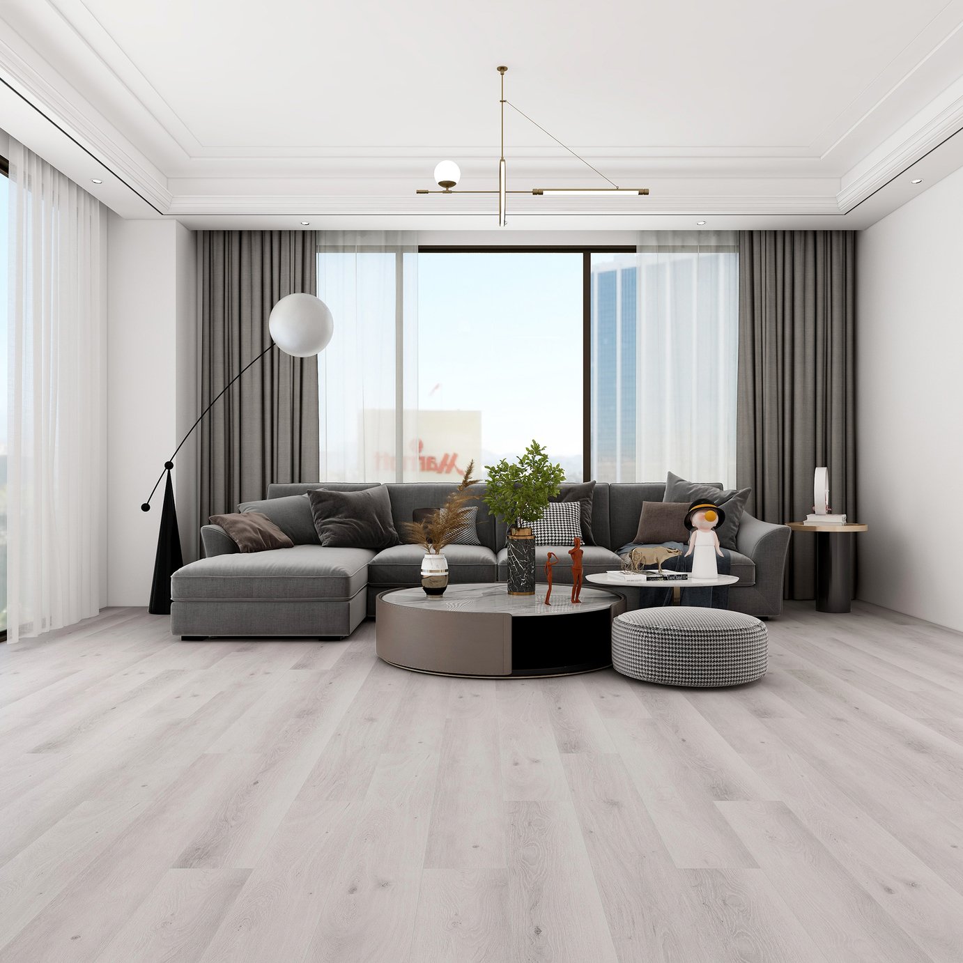 Kraus Willesley Satin Floor Tiles - Grey 