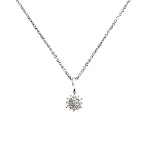 Sterling silver and diamond pendant sale