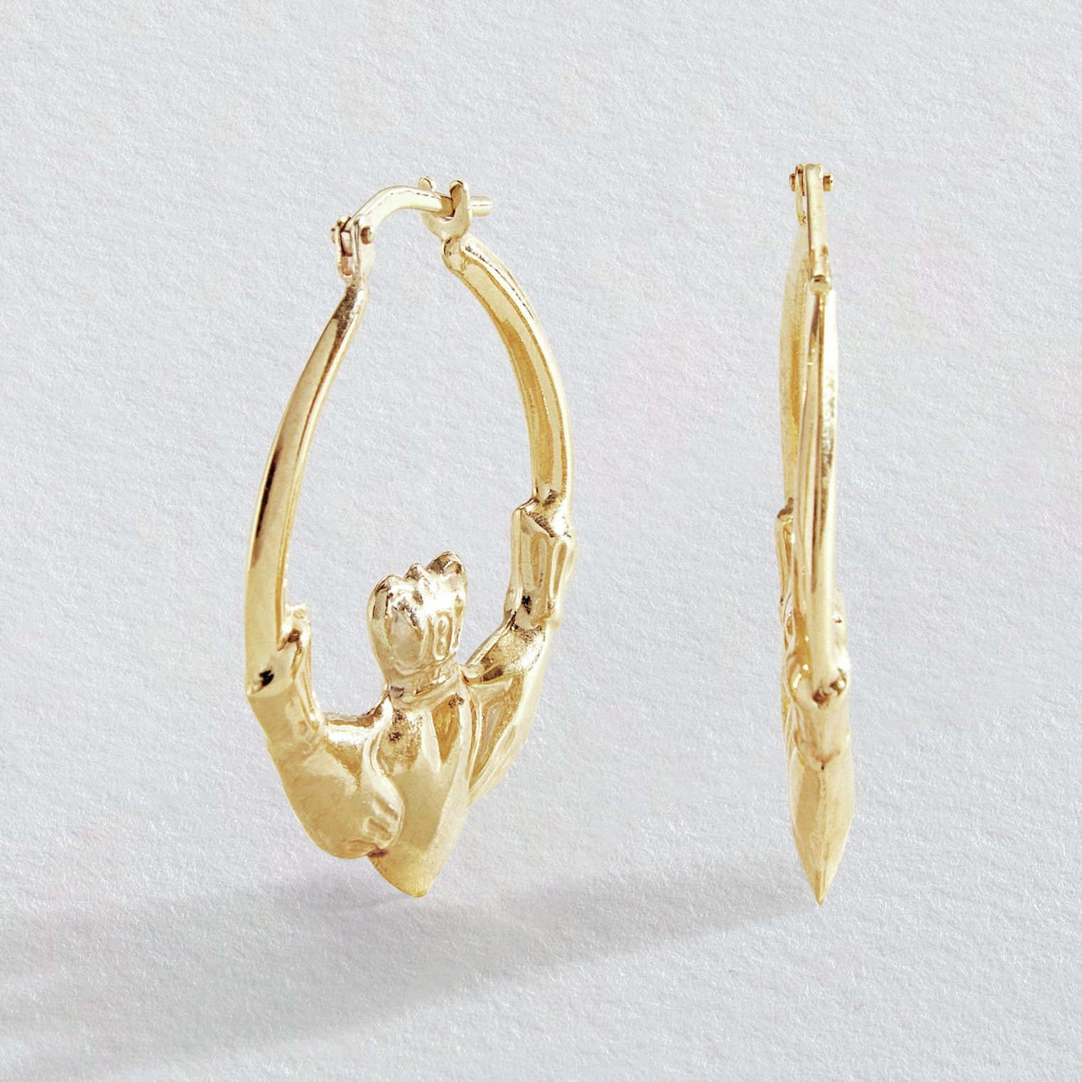 Revere 9ct bonded Gold Sterling Silver Creole Earrings