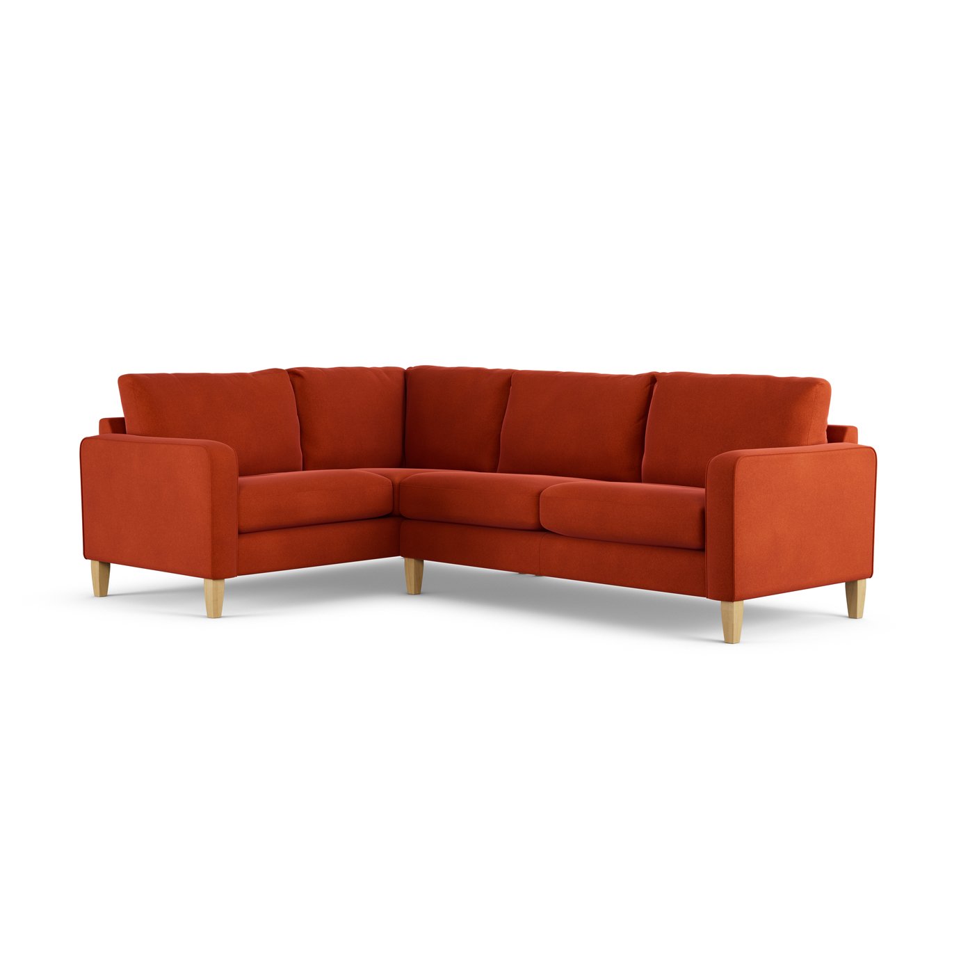 Habitat Flint Velvet Left Hand Corner Sofa - Burnt Orange