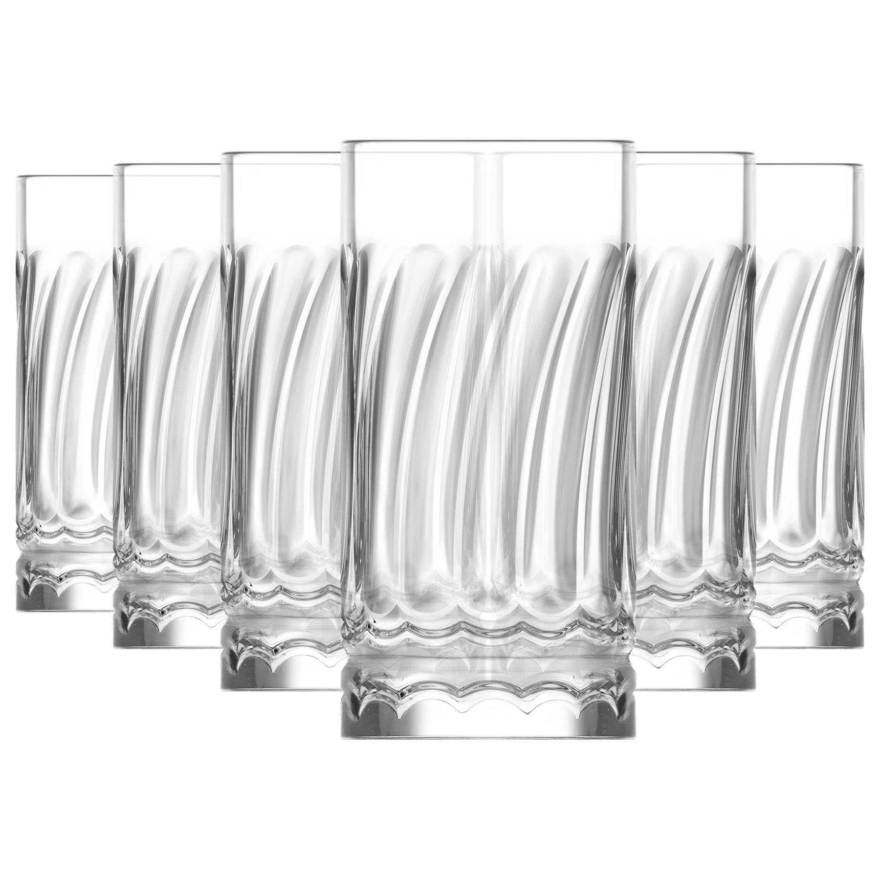 LAV Wave Highball Glasses - 390ml - Pack of 6