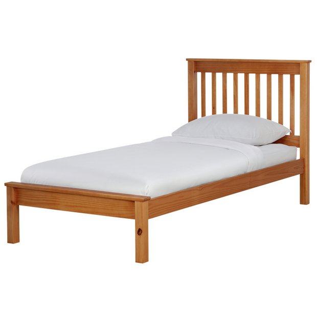 White wooden deals single bed argos