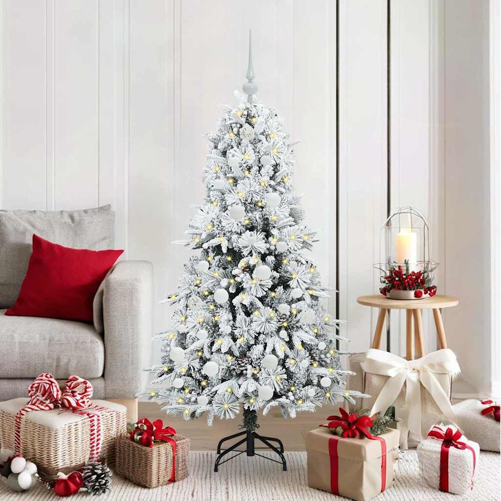 Walplus 150 LEDs Hinged Artificial Christmas Tree - White - 150 cm