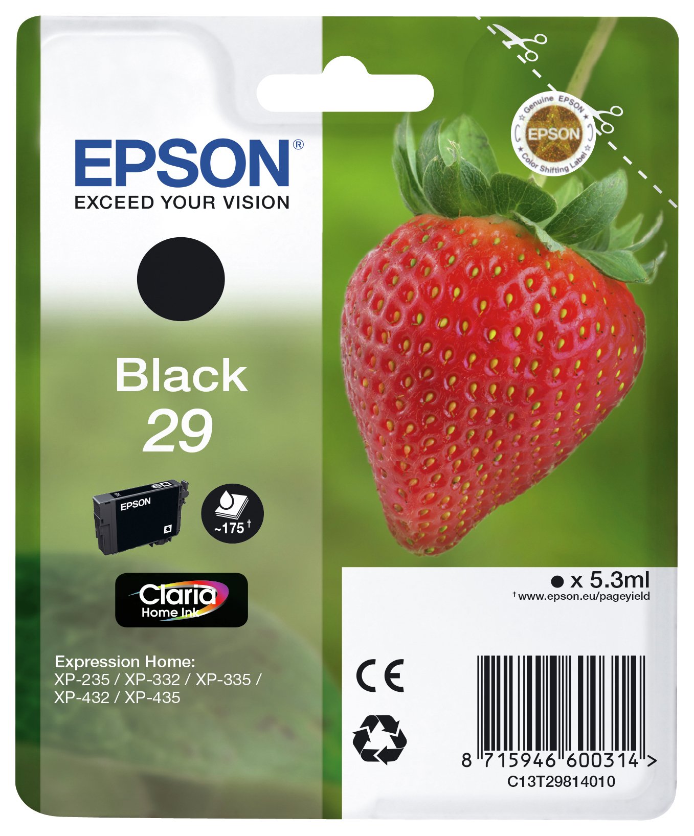 Epson 29 Strawberry Ink Cartridge - Black