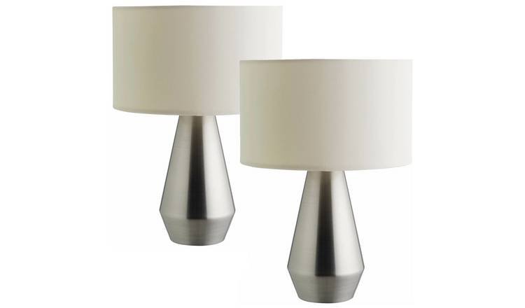 Buy Argos Home Pair of Touch Table Lamps Flint Grey and Chrome