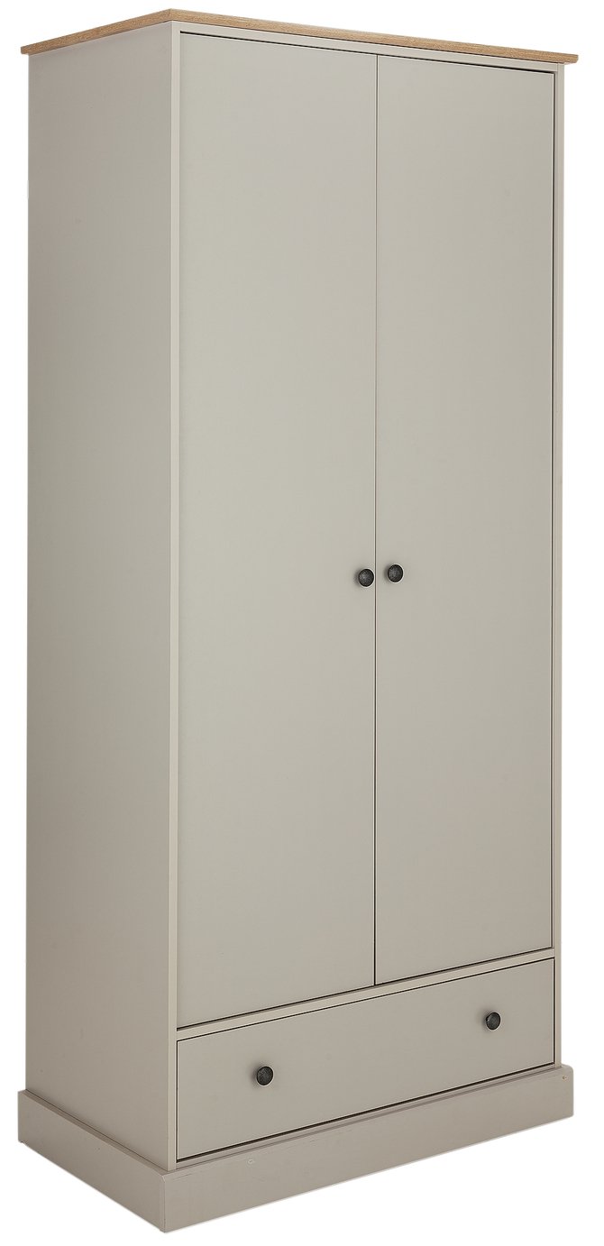Argos Home Kensington 2 Door 1 Drawer Wardrobe - Grey & Oak