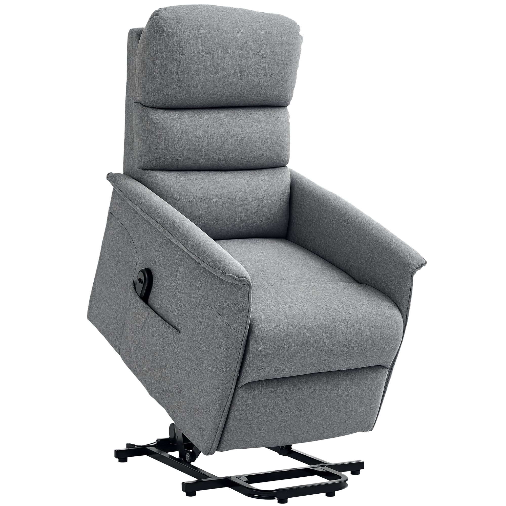 HOMCOM Fabric Electric Lift Chair with Remote Control - Grey