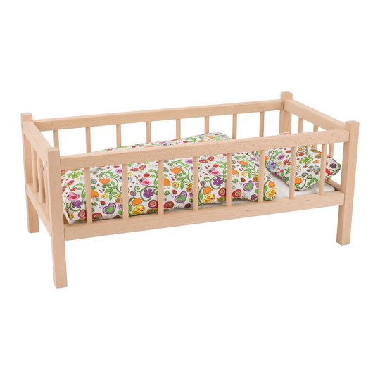 Goki Large Wooden Doll Bed Pretend Play Toy
