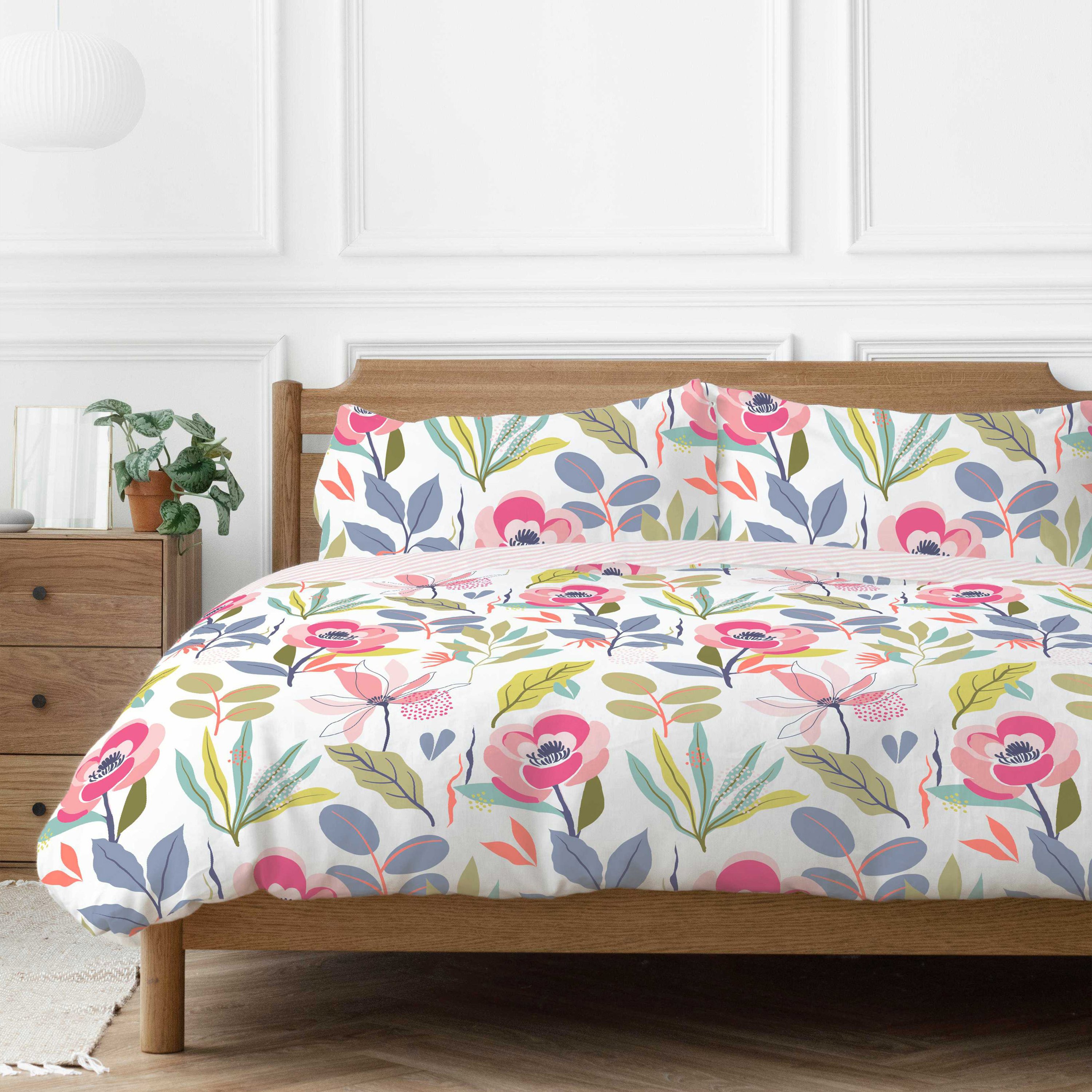 Copenhagen Home Mia Floral Duvet Set - Double - Bright Multicolour