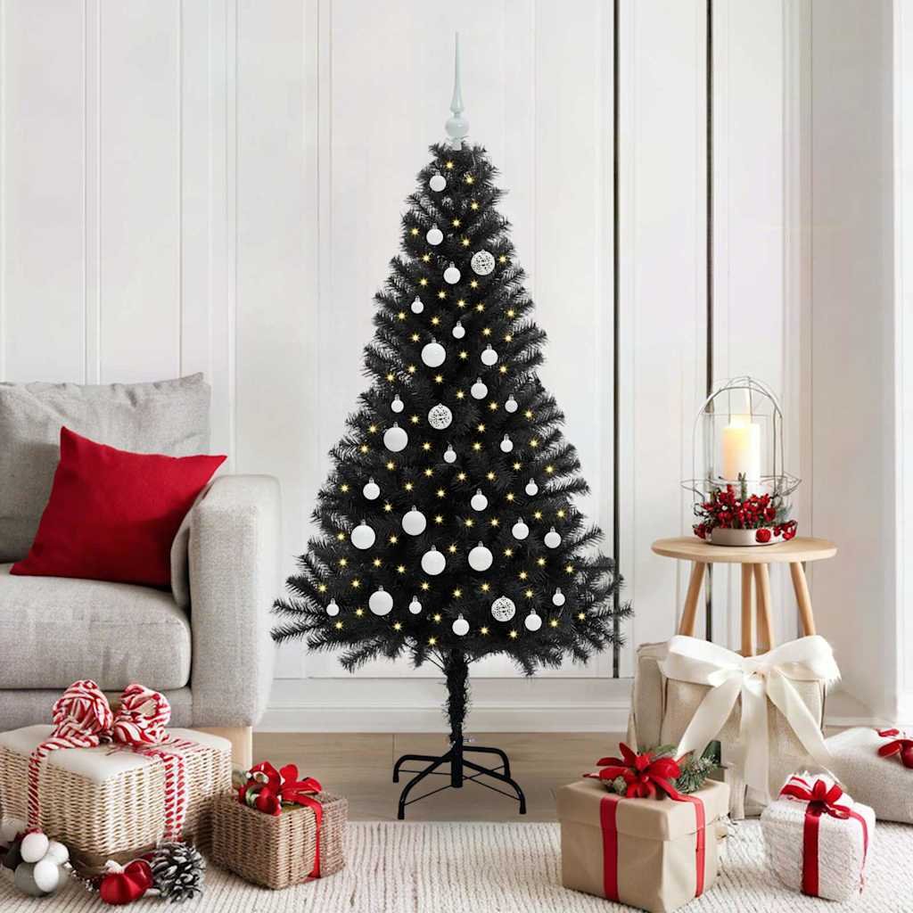 Walplus 150 Warm LED Lights Artificial Christmas Tree - Black - 150 cm