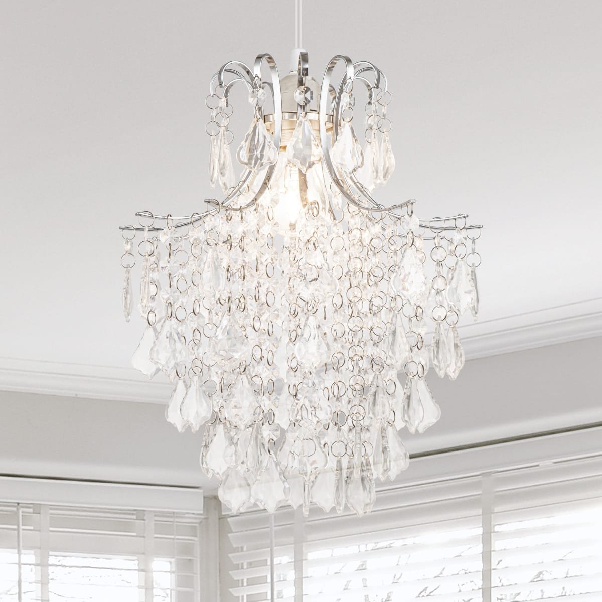 Cosylyte Jasmine Easyfit Classic Beaded Lamp Shade - Clear