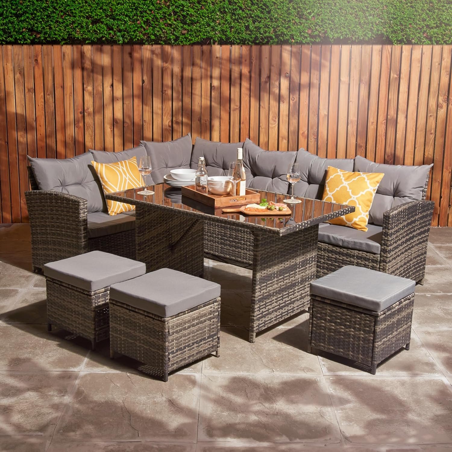 Home Treats 9 Seater Rattan Garden Sofa Set
