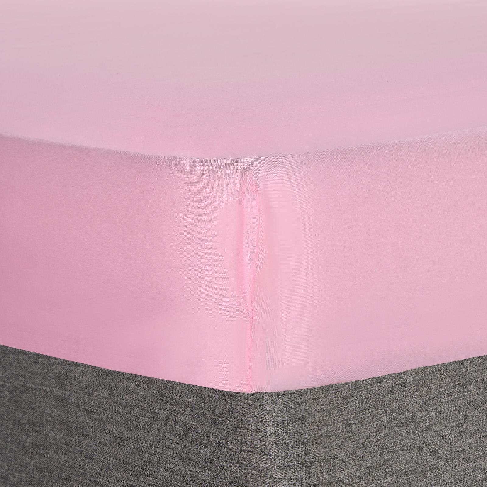 OHS Plain Dyed Microfibre Fitted Bed Sheet Pink - Single