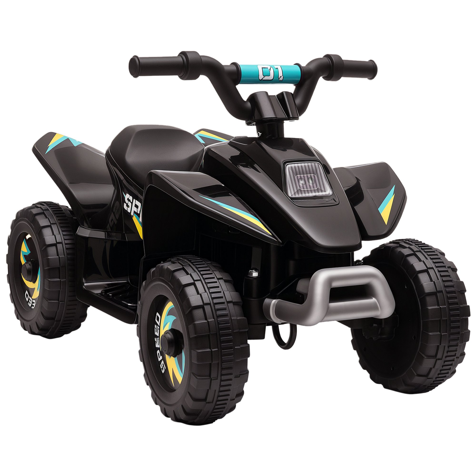HOMCOM 6V 18 to 36 Months Forward and Reverse Ride on Quad Bike – Black