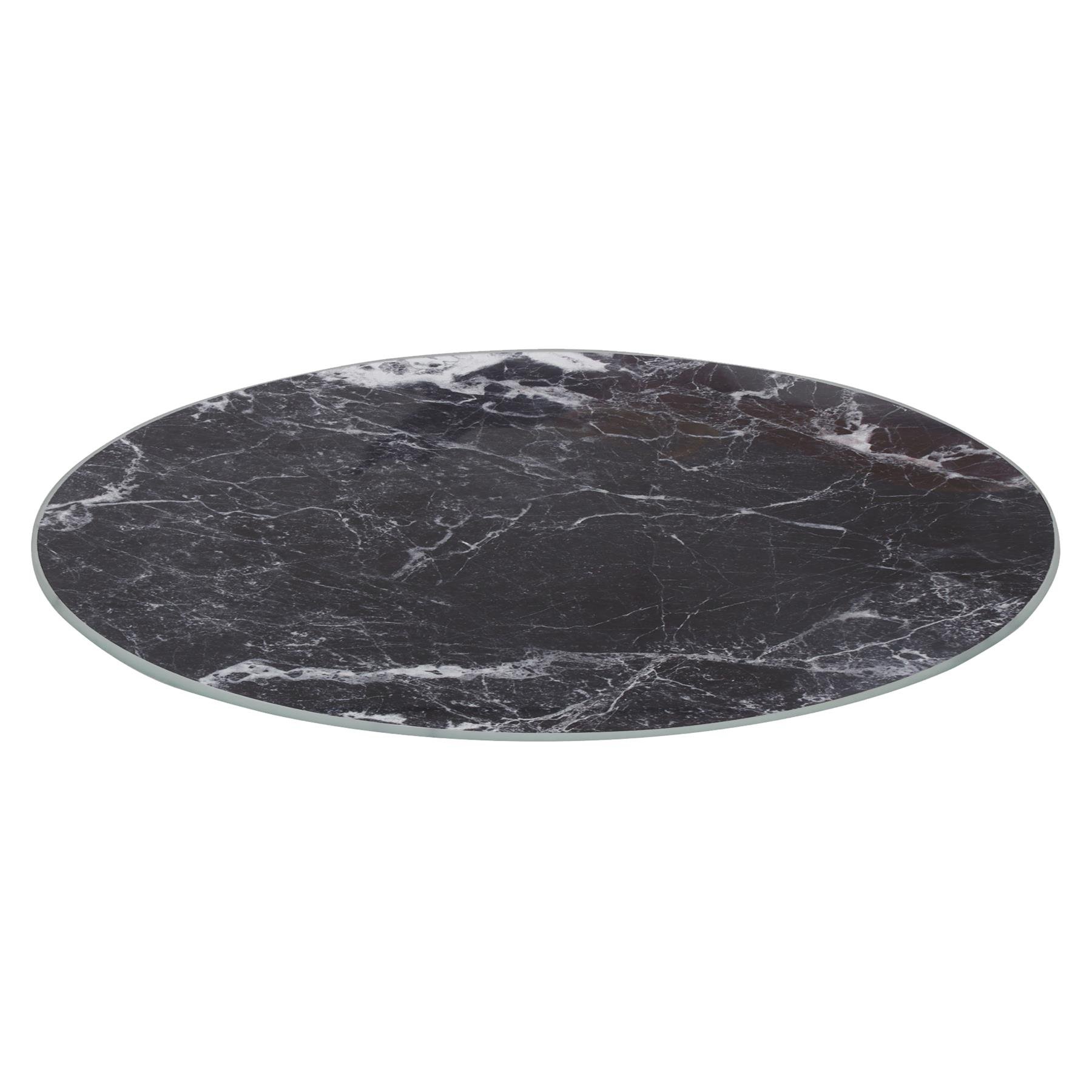Harbour Housewares Round Glass Chopping Board - 30cm - Black Marble