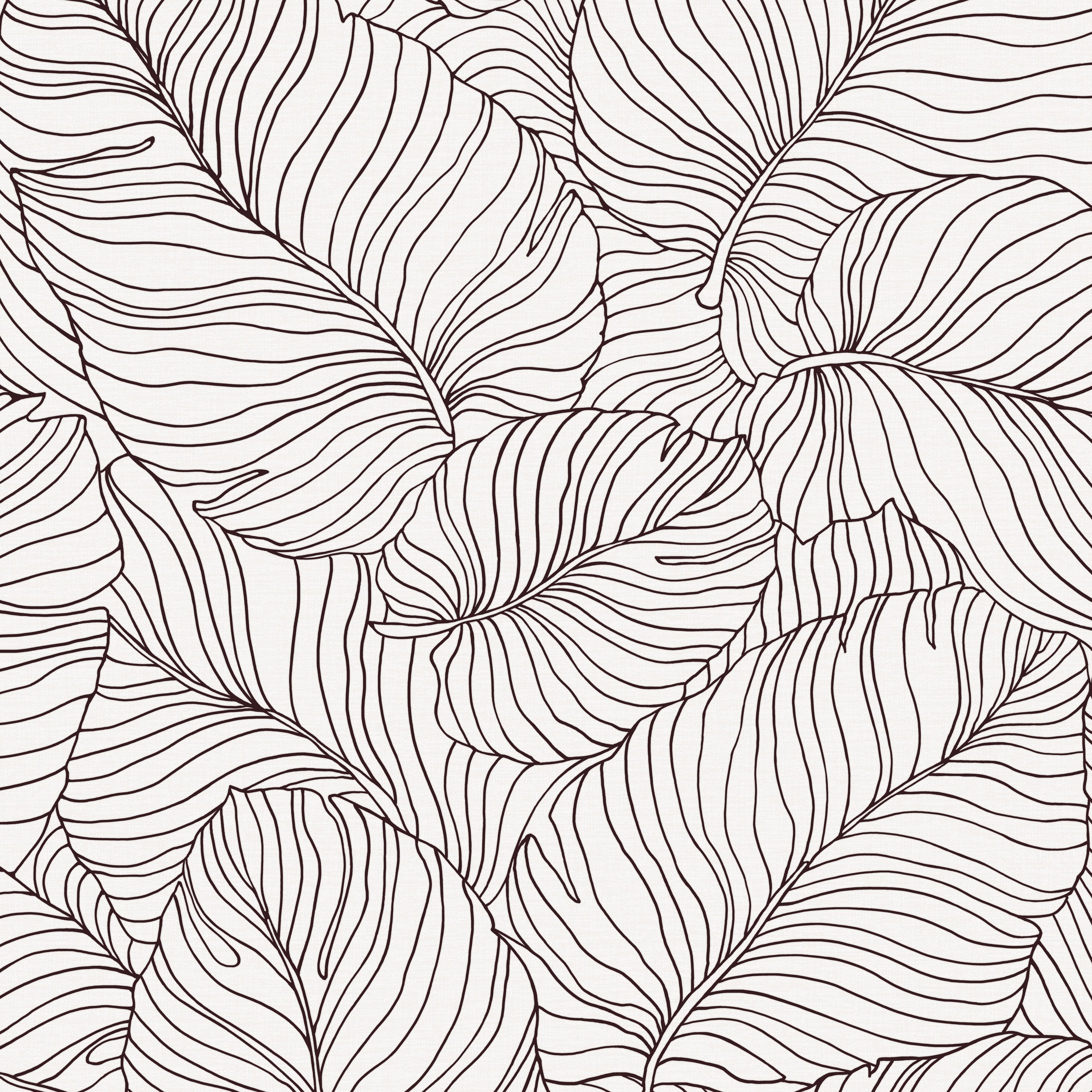 Grandeco Isa Banana Leaf Blown Textured Wallpaper - White