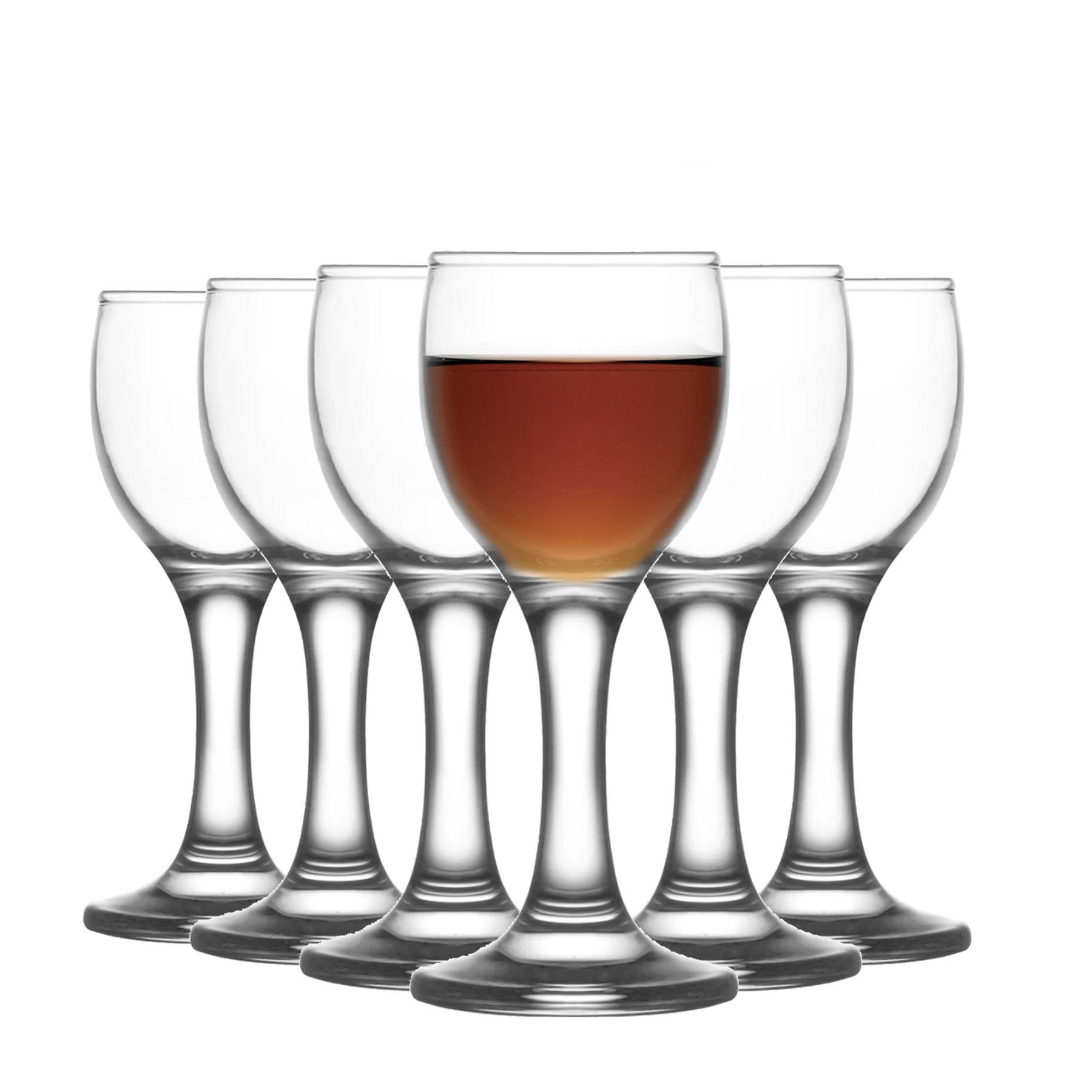 LAV Misket Sherry Glasses - Clear - Pack of 6