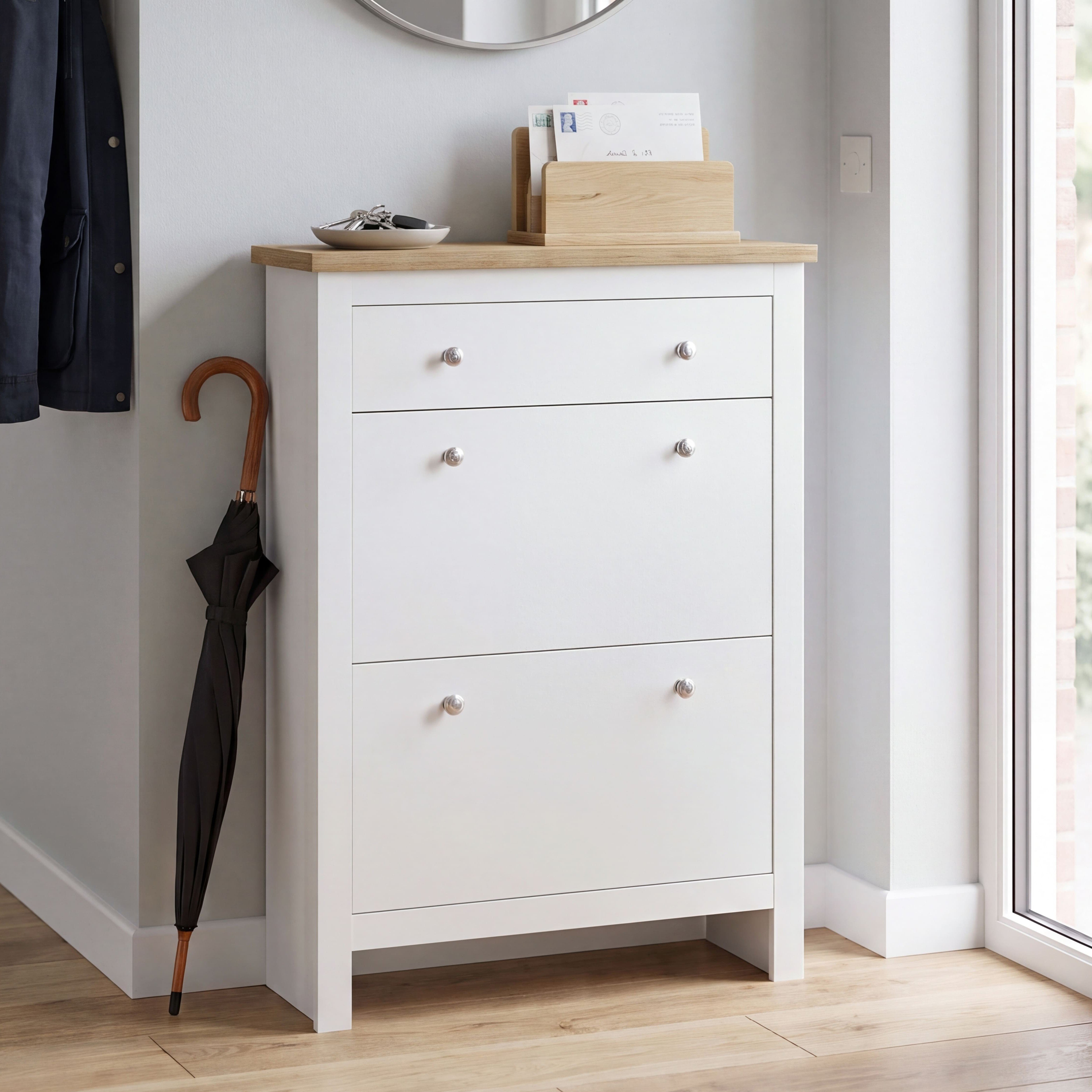 Vida Designs Arlington Shoe Cabinet - White