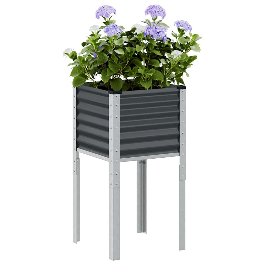 Walplus Steel Garden Planter - Anthracite - 45 x 45 x 88 cm