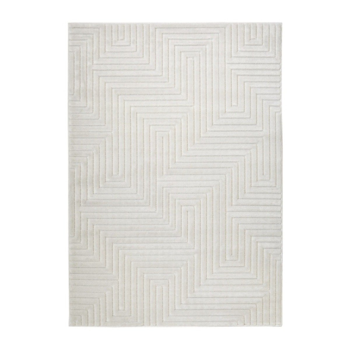 Mega Flooring White Modern Abstract Rug - 120 x 170cm