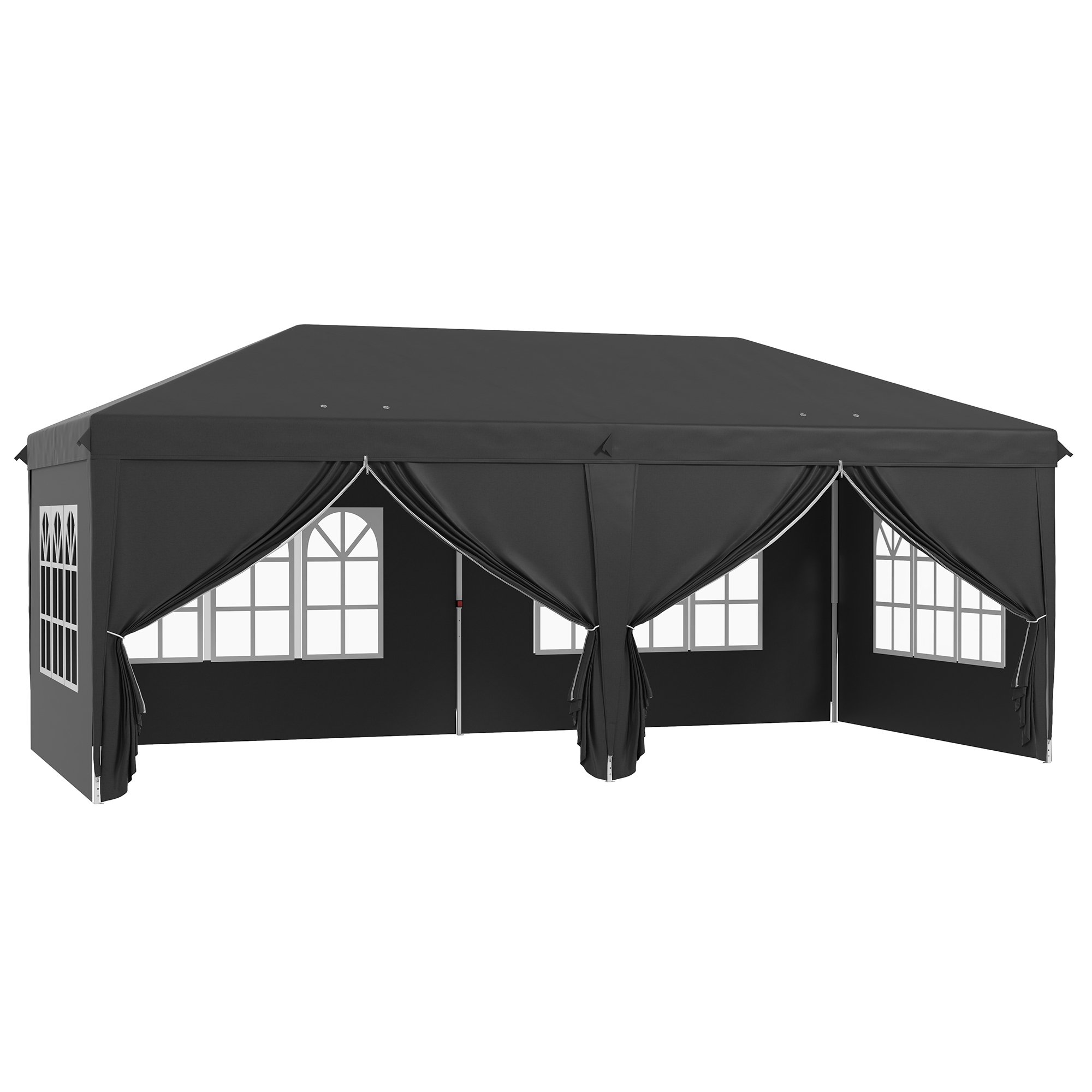 Outsunny Water Resistant Sidewall Pop Up Gazebo – Black