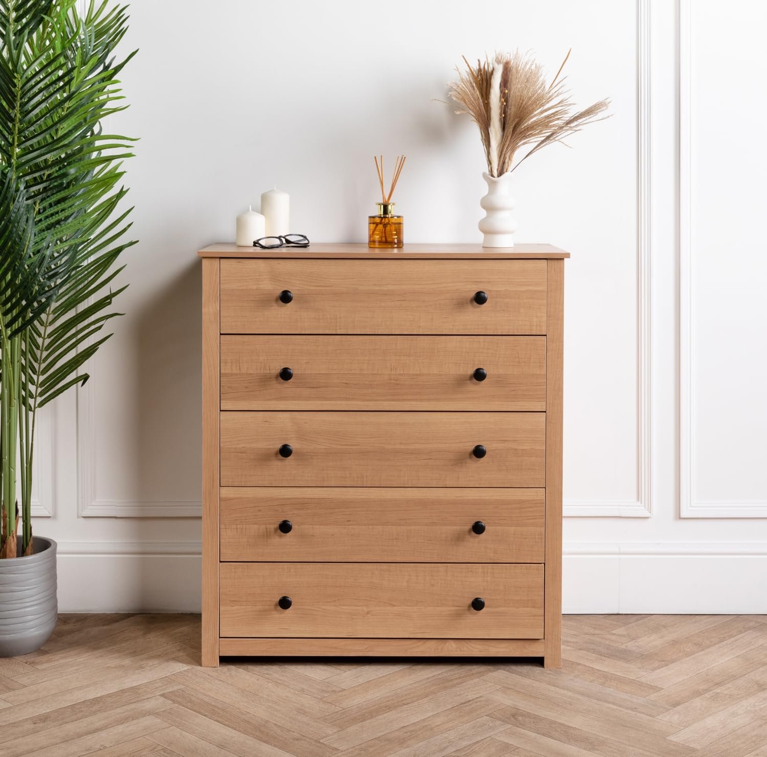 Home Treats Venice 5 Drawers Chest - Pine
