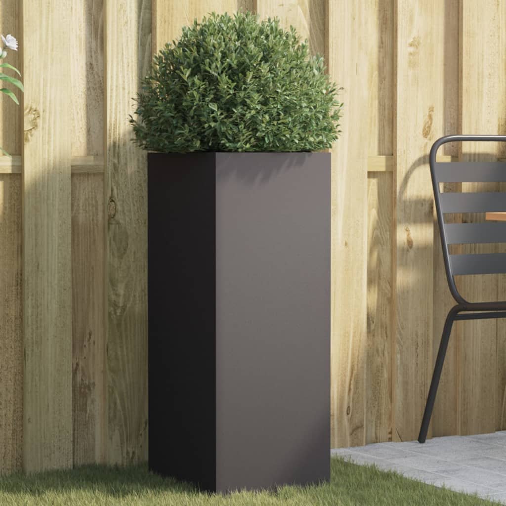 Walplus Steel Garden Planter - Black - 32 x 29 x 75 cm