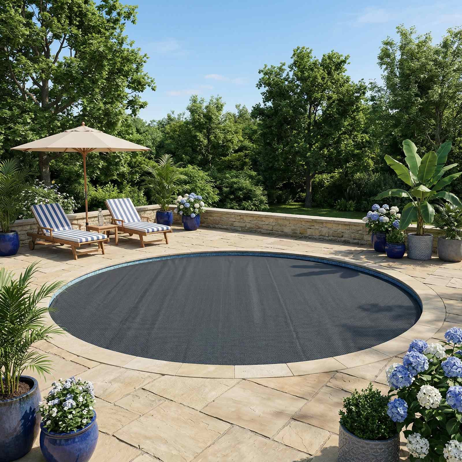Walplus Polyethylene Solar Pool Cover - Black - 381 cm