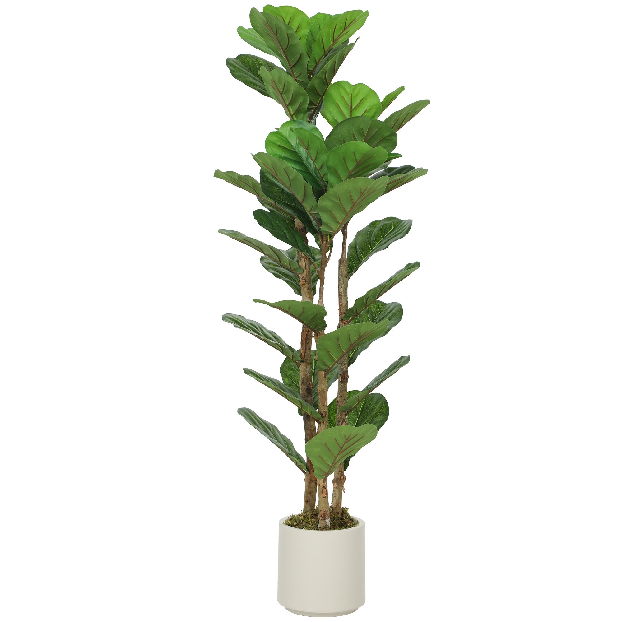 HOMCOM 120cm 45 Leaves Artificial Fiddle Leaf Fig Tree - Green
