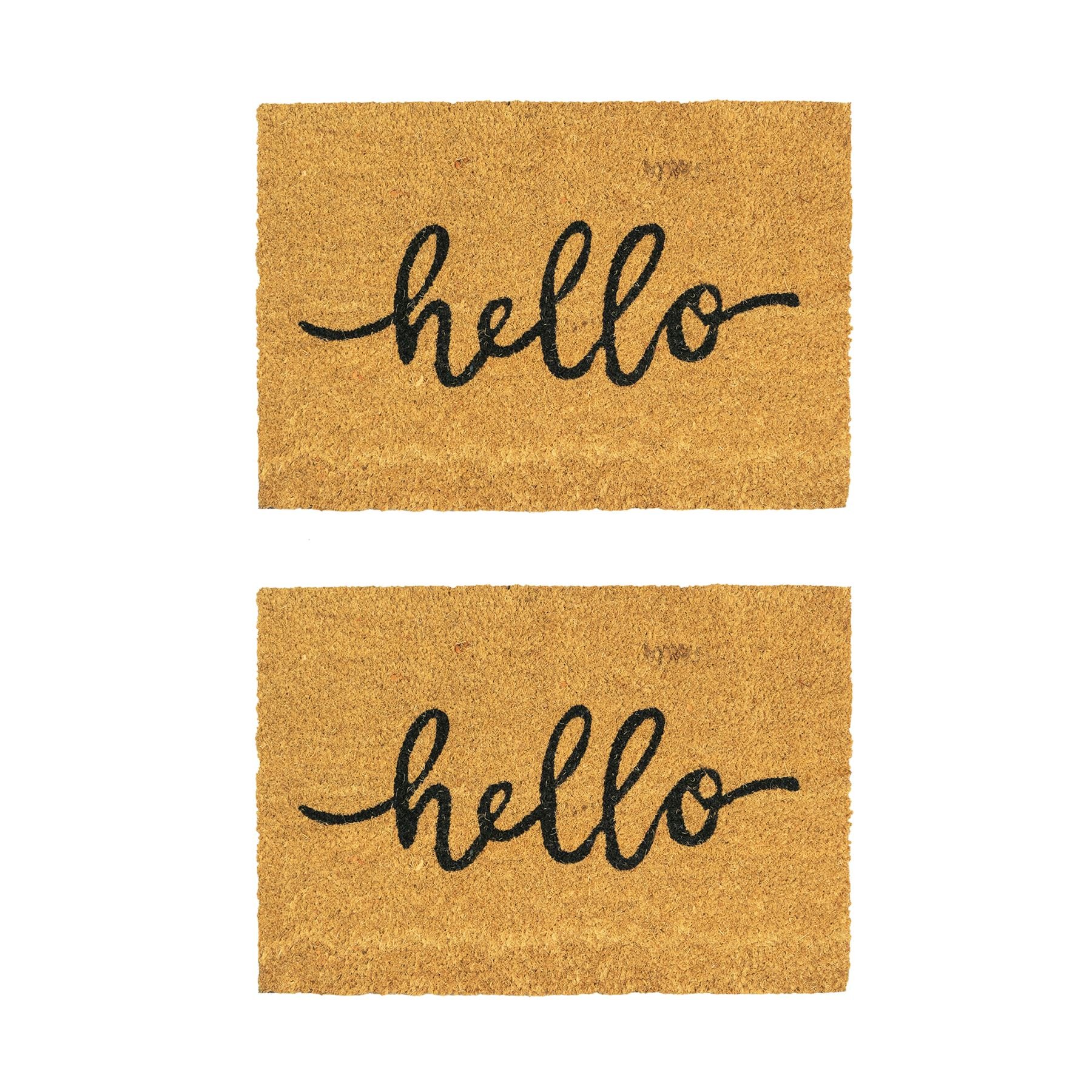 Nicola Spring Coir Door Mats - Hello - Pack of 2
