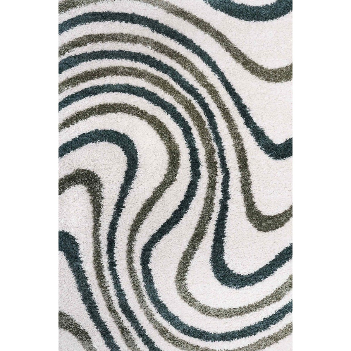 The Rugs Green Moodi Wavy Shaggy Rug - 160 x 230cm