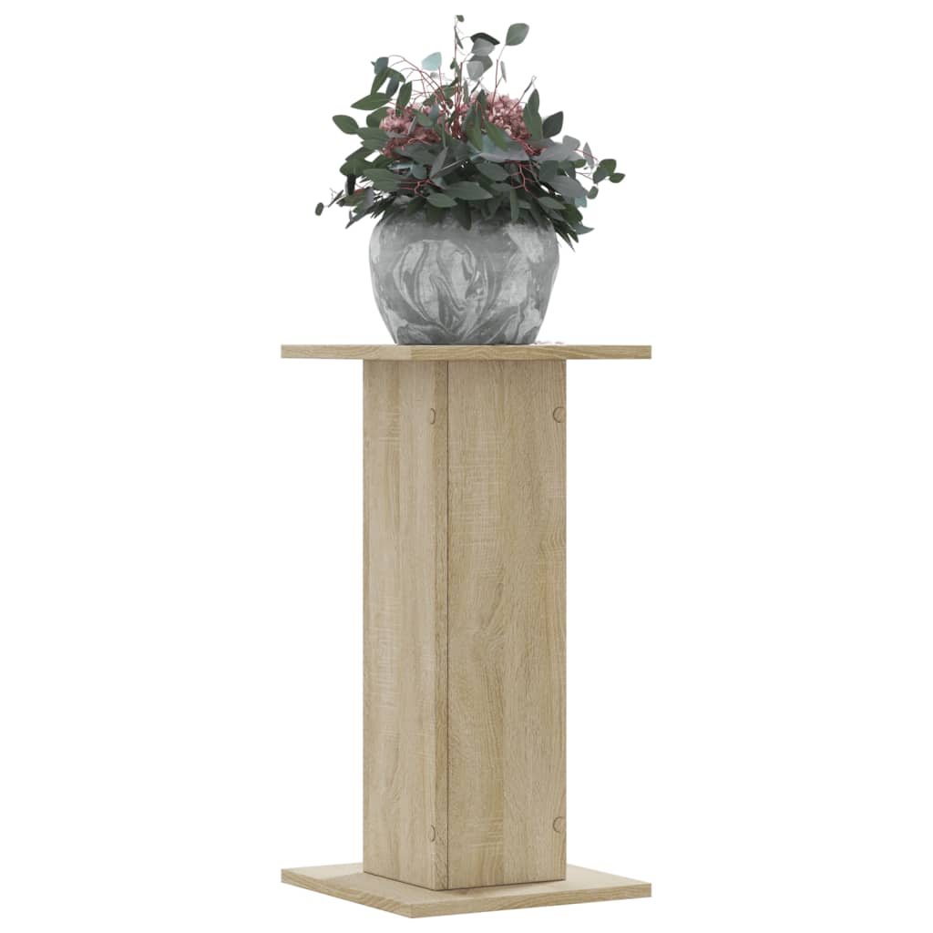Walplus Pack of 2 Engineered Wood Plant Stand - Sonoma Oak - 30x30x60 cm